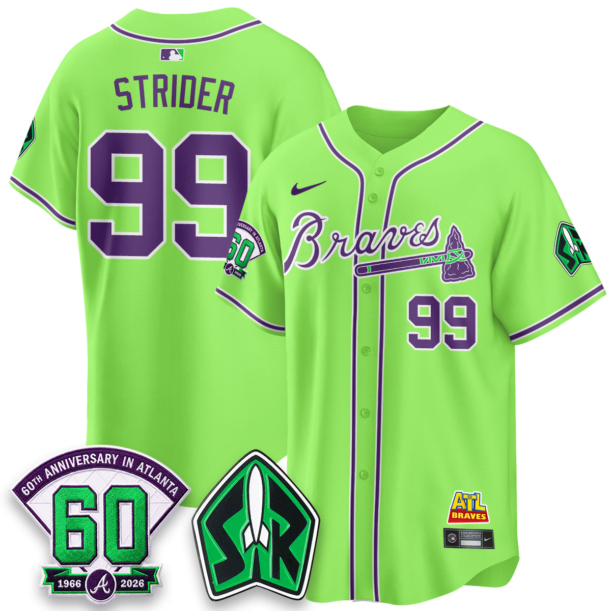 Atlanta Braves 60th Anniversary Space Ranger Edition Vapor Limited Jersey - All Stitched