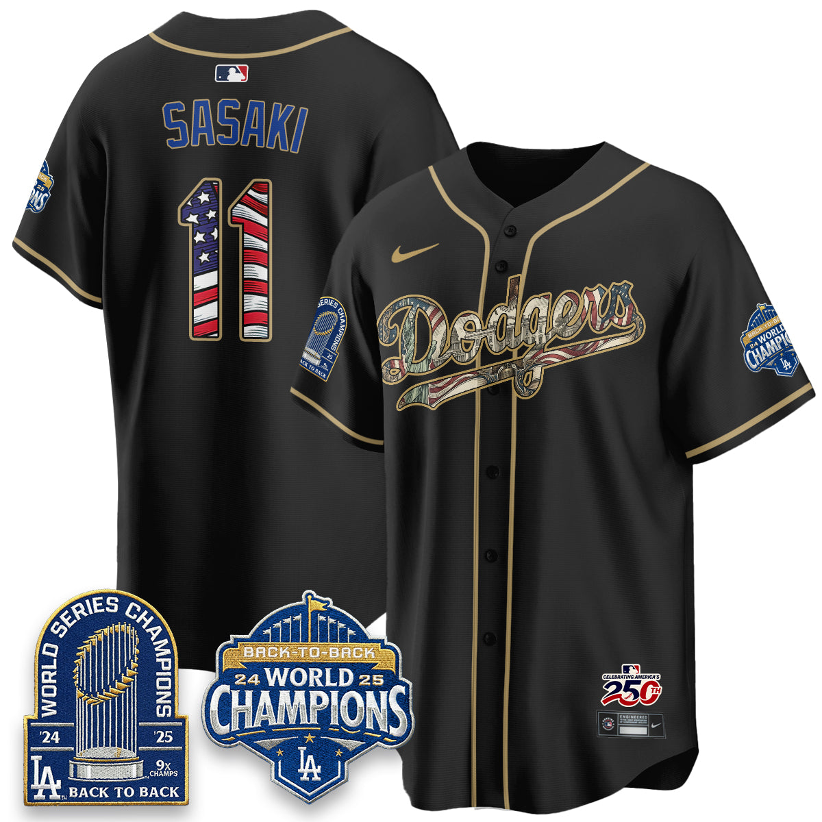 Los Angeles Dodgers 2026 Independence Day USA Vapor Limited Jersey - Stitched