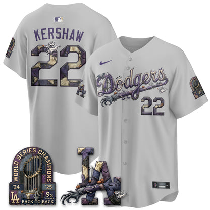 Los Angeles Dodgers Nightmare Edition Vapor Jersey - Stitched