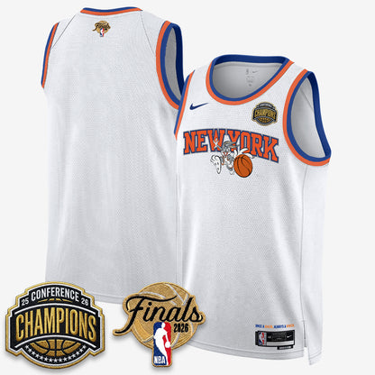 New York Knicks 2026 NBA Eastern Conference Champions x Looney Tunes Vapor Jersey V2- Stitched