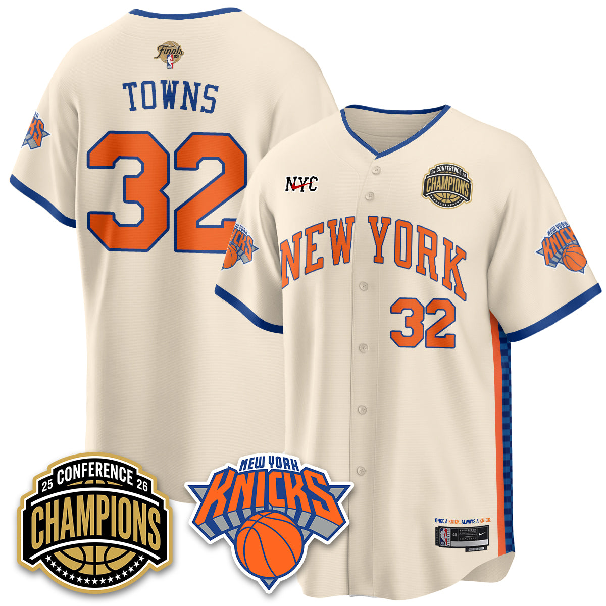 New York Knicks 2026 NBA Finals Vapor City Edition Jersey V2- Stitched
