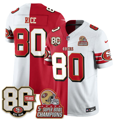 San Francisco 49ers Split Style Vapor Jersey - Stitched