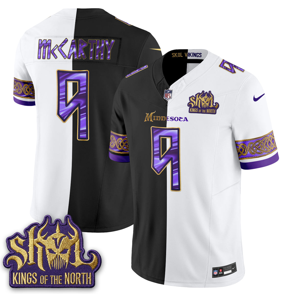 Minnesota Vikings Warrior Split Edition Vapor Jersey - Stitched-NQD