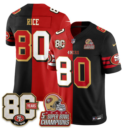 San Francisco 49ers Split Style Vapor Jersey - Stitched