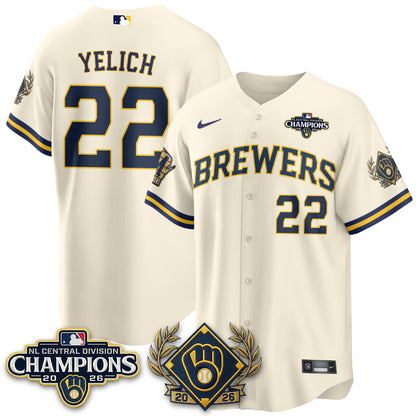 Milwaukee Brewers 2026 NL Division Champs Vapor Jersey - Stitched