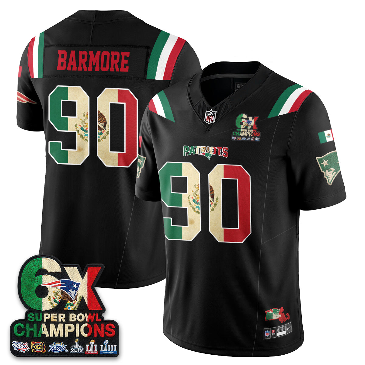 New England Patriots Mexico Edition Vapor Jersey - Stitched