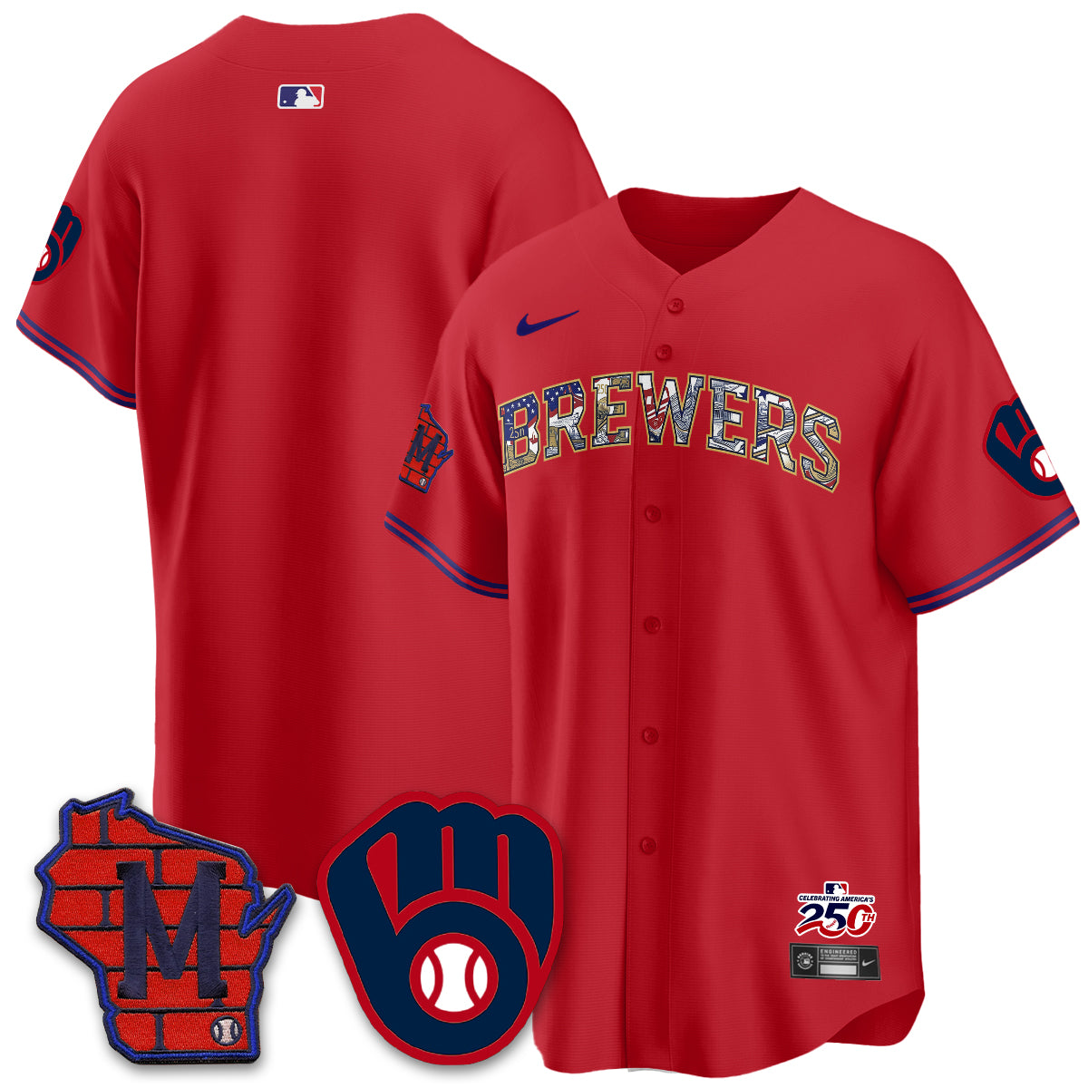 Milwaukee Brewers 2026 Independence Day USA Vapor Limited Jersey - Stitched