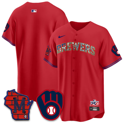 Milwaukee Brewers 2026 Independence Day USA Vapor Limited Jersey - Stitched