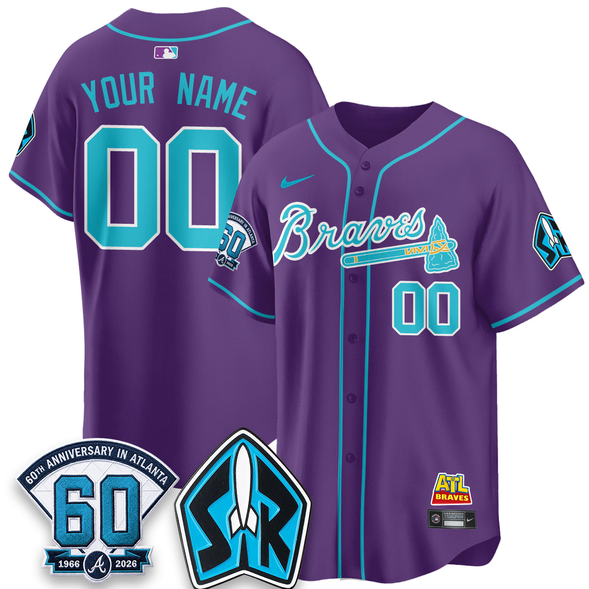 Atlanta Braves 60th Anniversary Space Ranger Edition Vapor Limited Custom Jersey - All Stitched