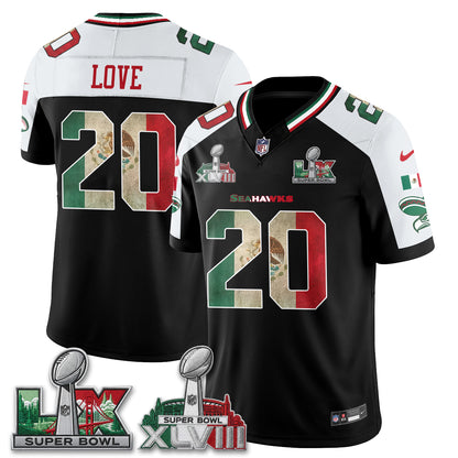 Seattle Seahawks Mexico Edition Vapor Jersey V2- Stitch-NQD