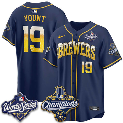 Milwaukee Brewers "Pitcher & Pint" 2026 WS Champions Vapor Jersey - Stitched