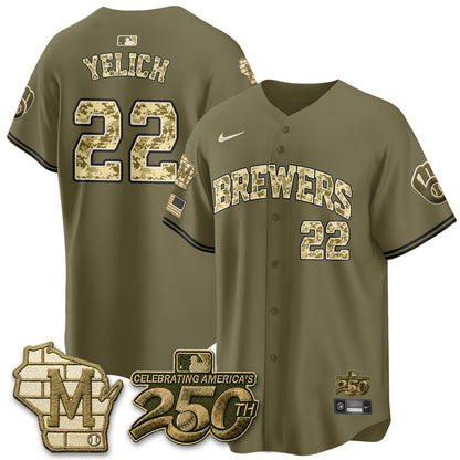 Milwaukee Brewers Armed Forces Day 2026 Vapor Limited Jersey - All Stitched