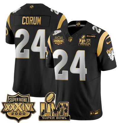 Los Angeles Rams SBowl Champs Gold Vapor Jersey - Stitched