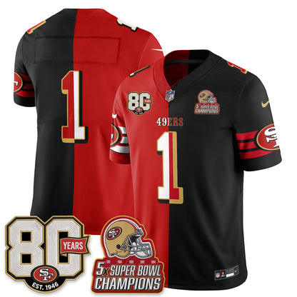 San Francisco 49ers Split Style Vapor Jersey - Stitched