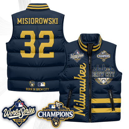 Milwaukee Brewers 2026 NL Champions Puffer Vest - Printed