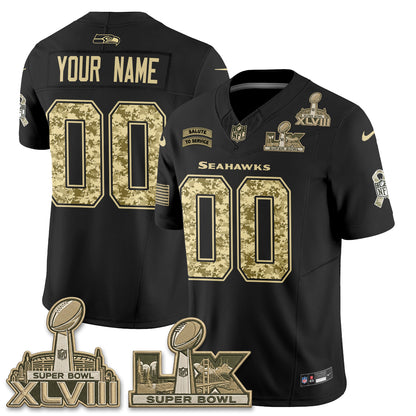 Seattle Seahawks 2026 Salute to Service V2 Vapor Custom Jersey - Stitched