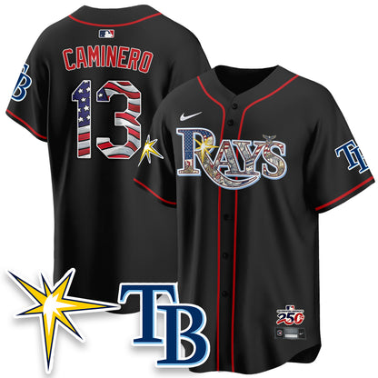 Tampa Bay Rays Independence Day USA 2026 Vapor Limited Jersey - Stitched
