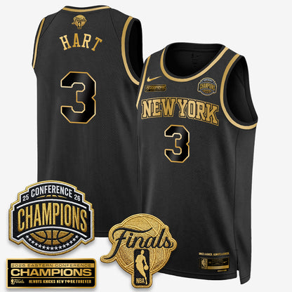 New York Knicks 2026 NBA Eastern Conference Champions White Gold Edition Jersey - Stitched