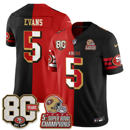 San Francisco 49ers Split Style Vapor Jersey - Stitched