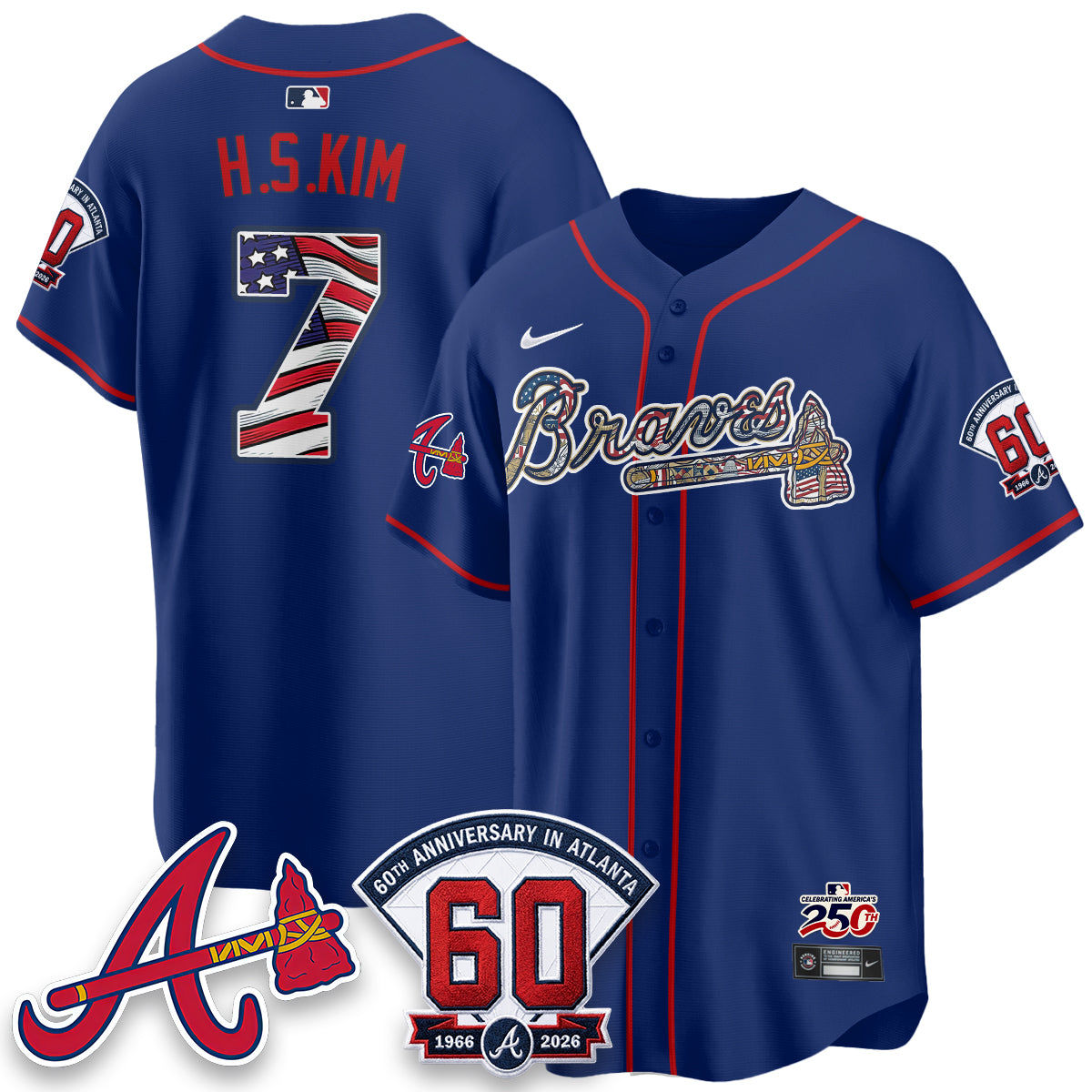Atlanta Braves 2026 Independence Day USA Vapor Limited Jersey - Stitched