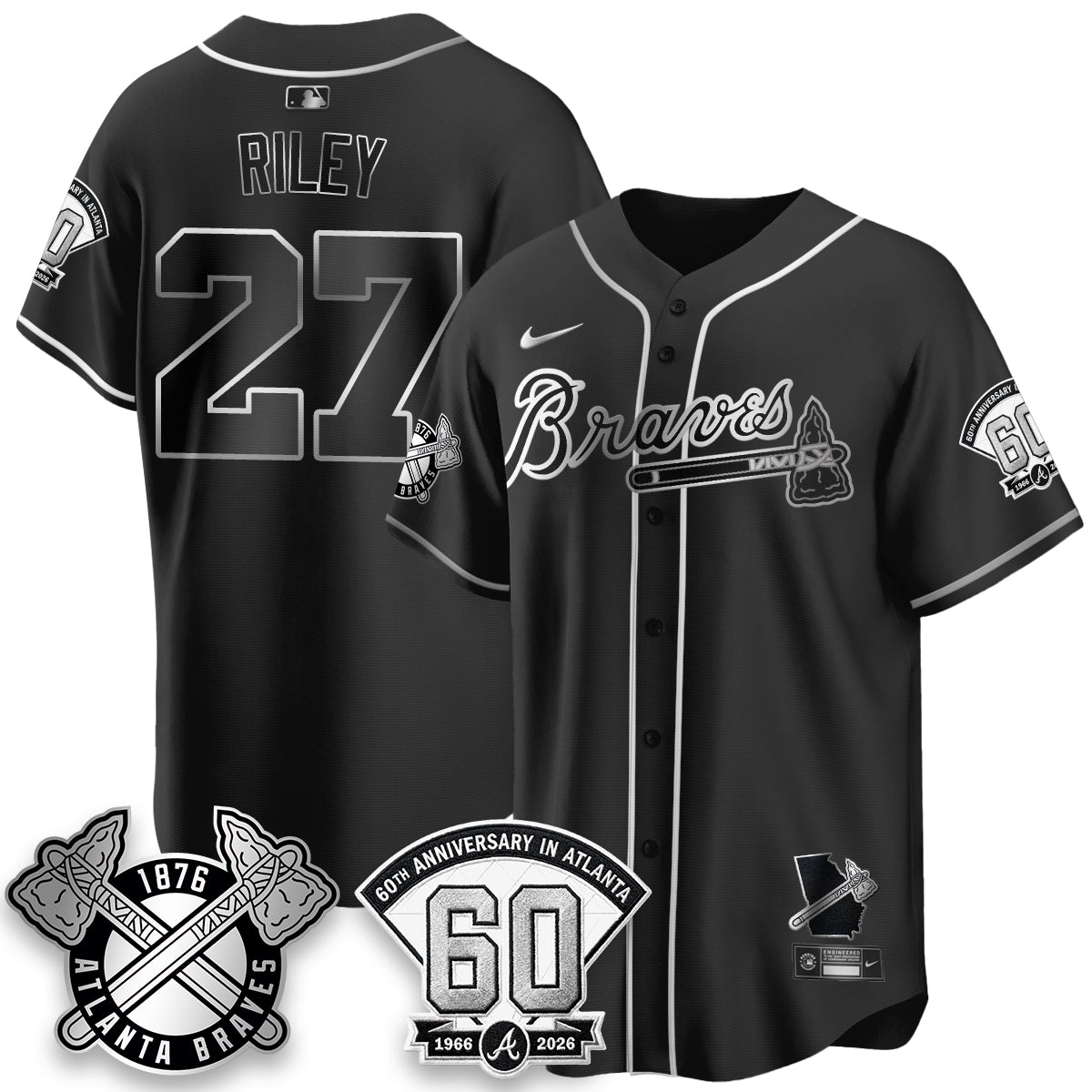 Atlanta Braves 60th Anniversary Silver Edition Vapor Limited Jersey - All Stitched