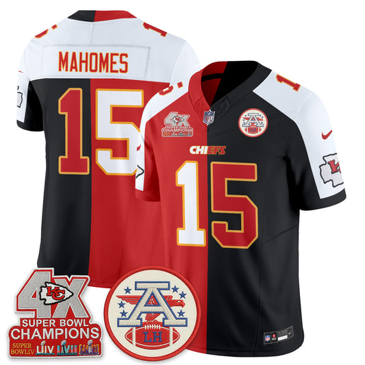 Kansas City Chiefs Split White/Red Edition Vapor Jersey - Stitched