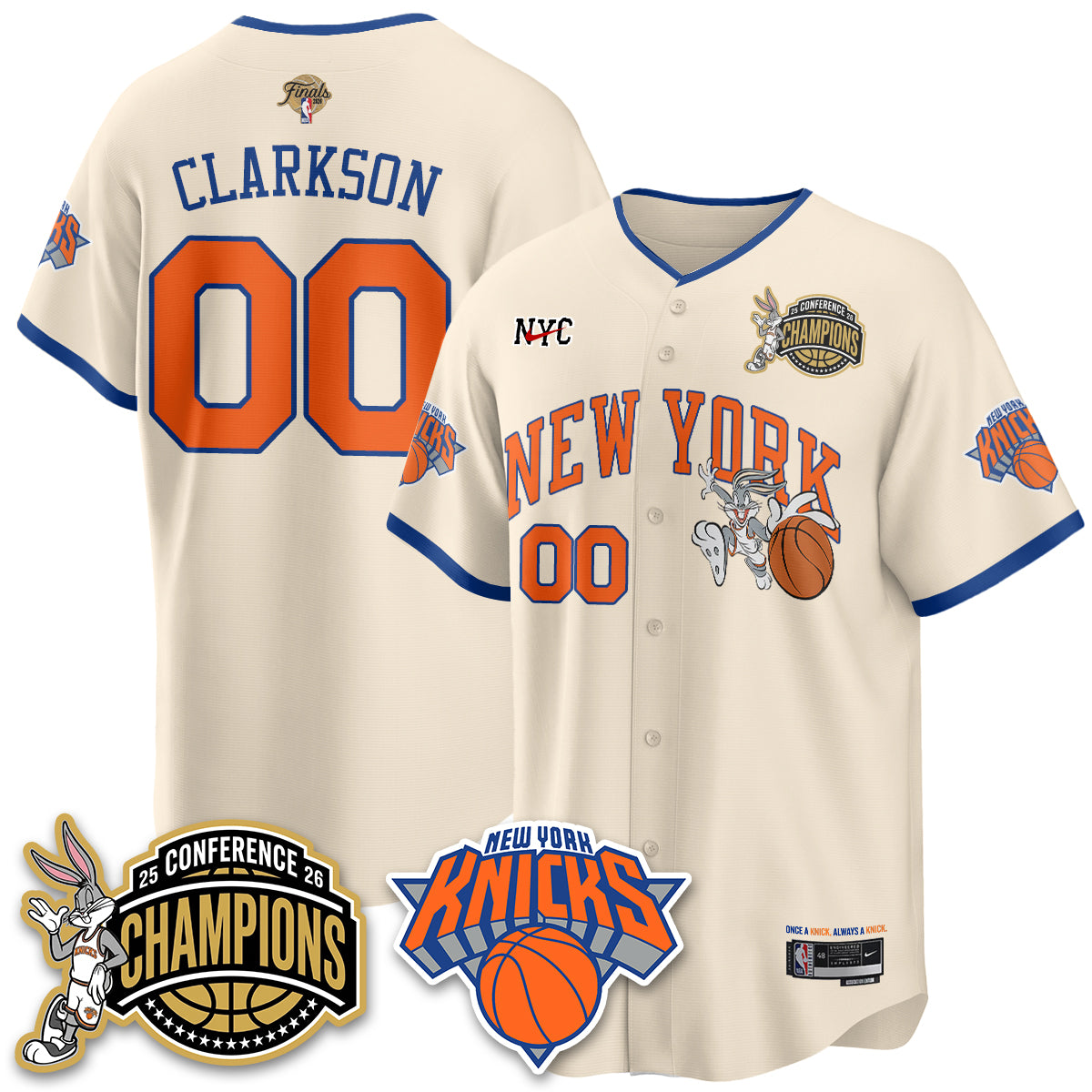 New York Knicks 2026 NBA Finals x Bunny Vapor Jersey V2- Stitched