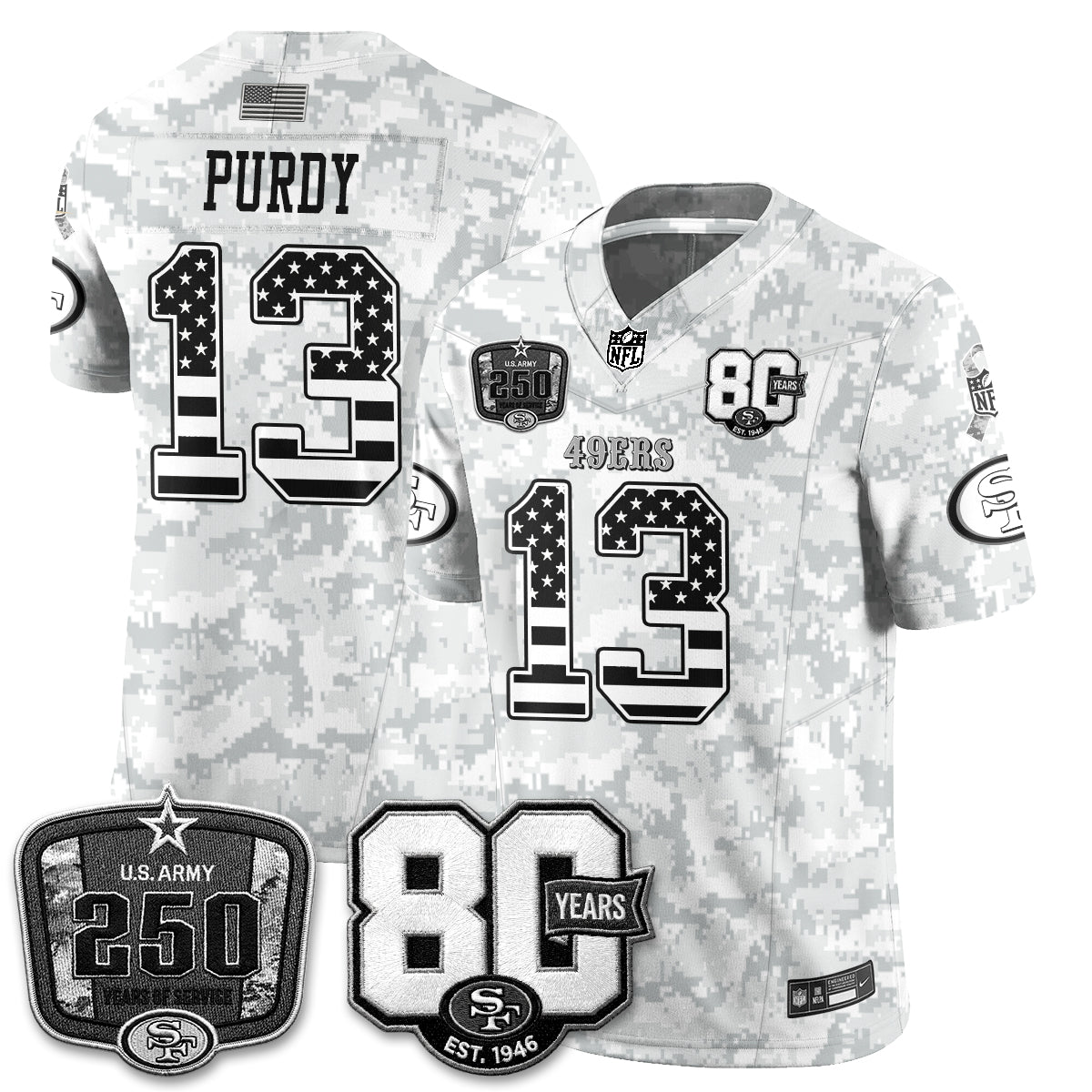 San Francisco 49ers 2026 Salute to Service Edition Vapor Jersey V2- Stitched-NQD