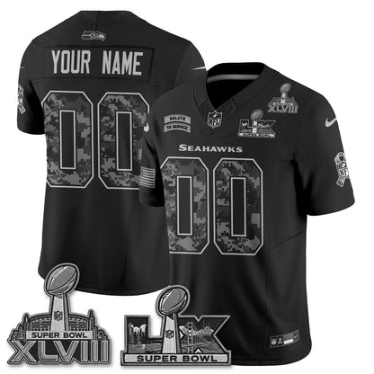 Seattle Seahawks 2026 Salute to Service V2 Vapor Custom Jersey - Stitched