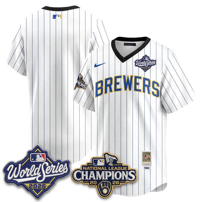 Milwaukee Brewers 2026 NL Champions Throwback Jersey - Stitched