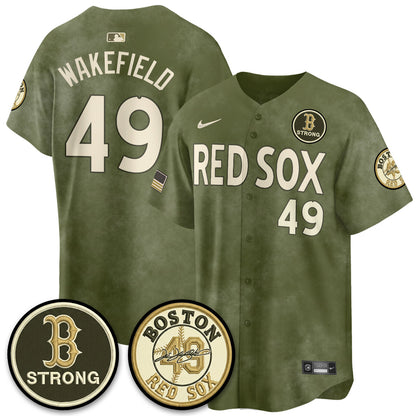 BOS New Era Olive 2026 Armed Forces Day Jersey - All Stitched
