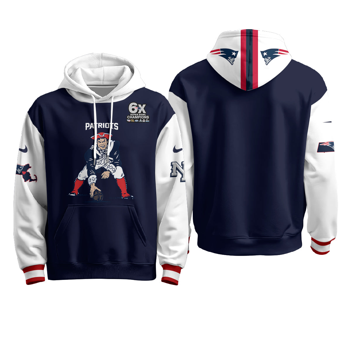 New England Patriots Minuteman Edition Hoodie - Stitched