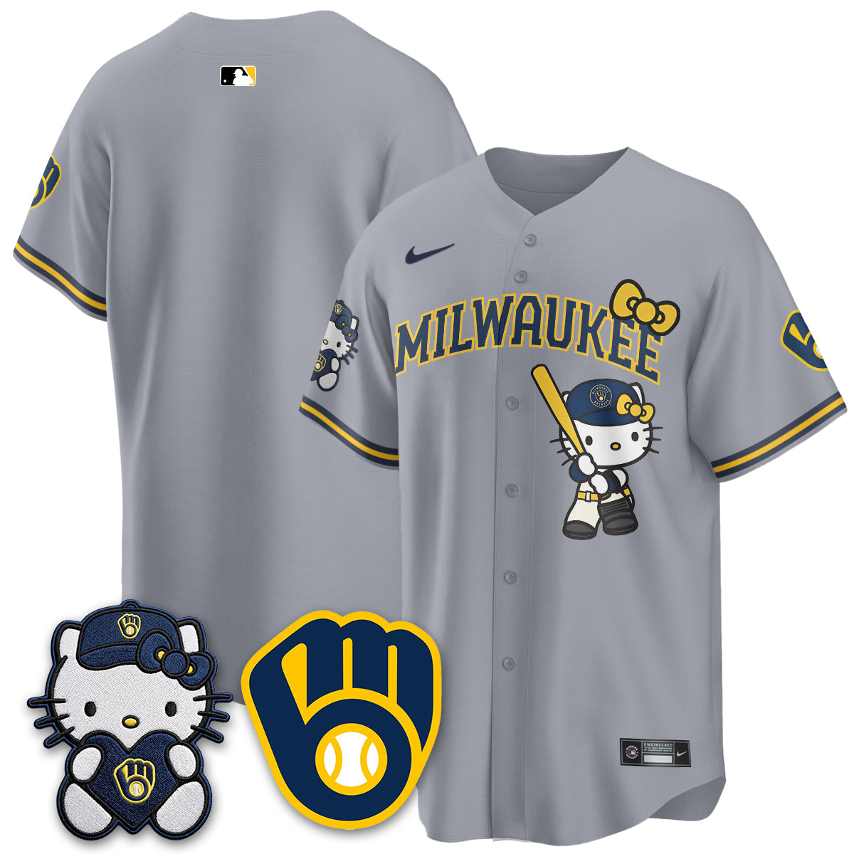 Milwaukee Brewers Meow KT Night Vapor Limited Jersey - Stitched