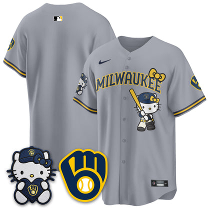 Milwaukee Brewers Meow KT Night Vapor Limited Jersey - Stitched