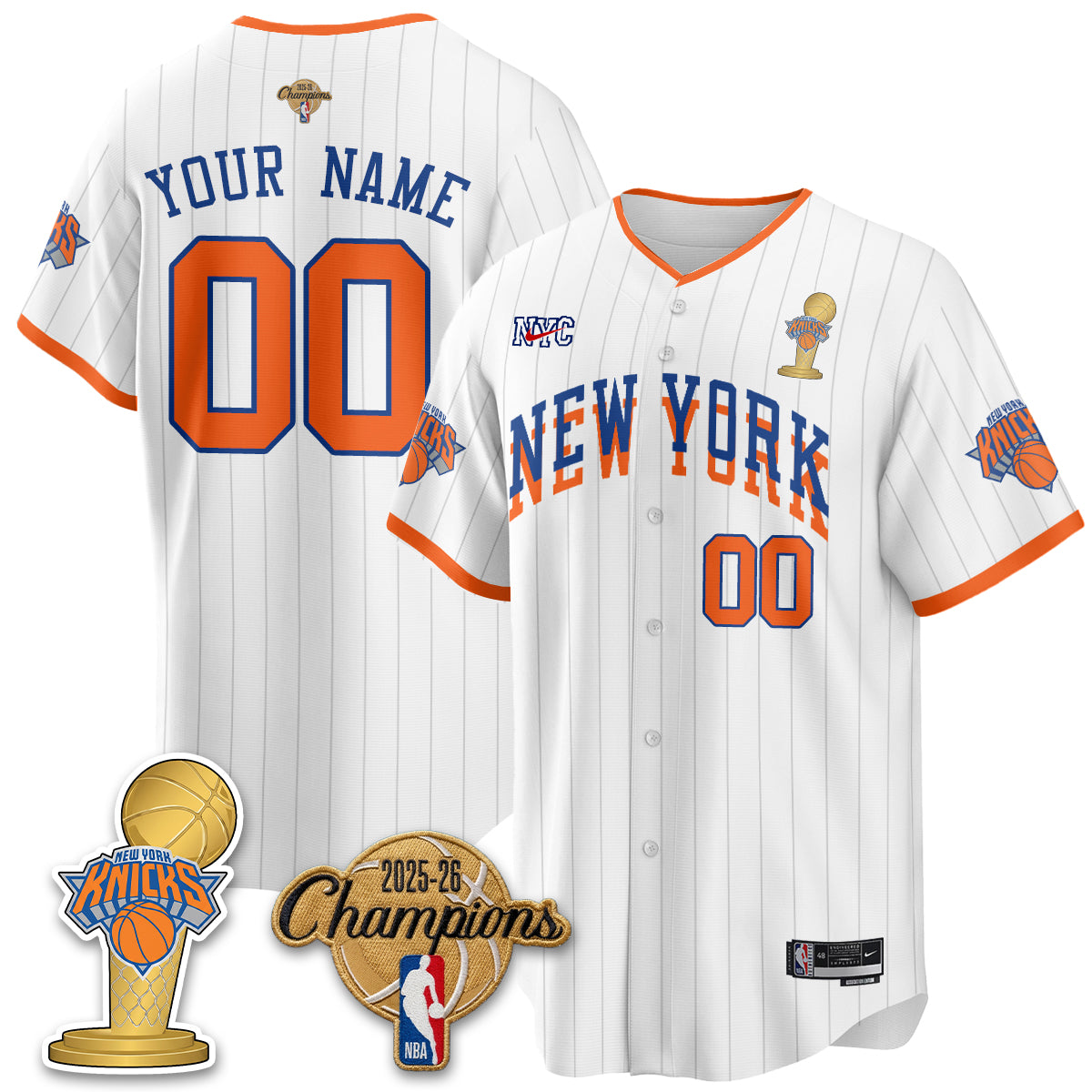 New York Knicks 2026 NBA Champions Vapor Custom Jersey - Stitched