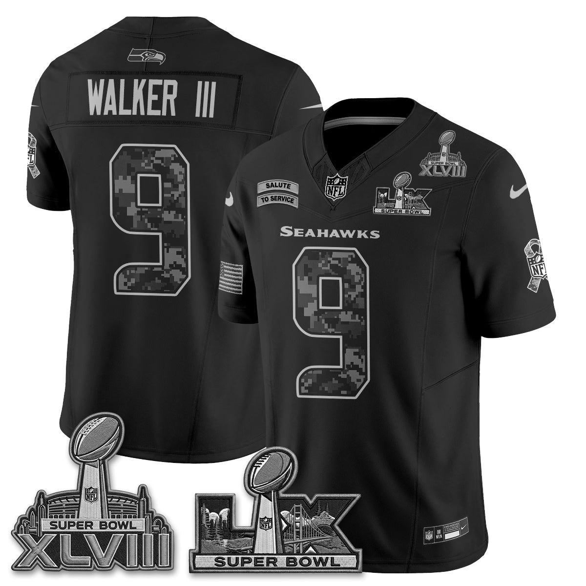 Seattle Seahawks 2026 Salute to Service V2 Vapor Jersey - Stitched