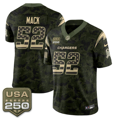 Los Angeles Chargers 2026 Salute to Service Vapor Jersey - Stitched