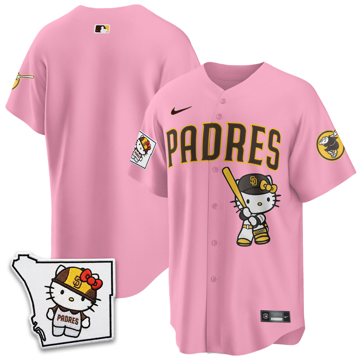 San Diego Padres x Meow KT Pink Edition Vapor Jersey - Stitched
