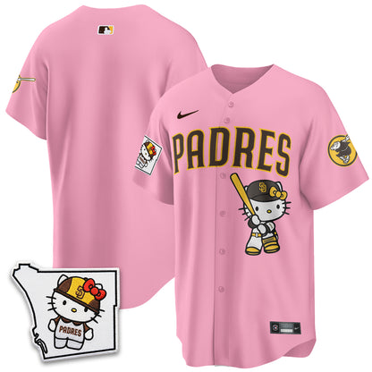San Diego Padres x Meow KT Pink Edition Vapor Jersey - Stitched