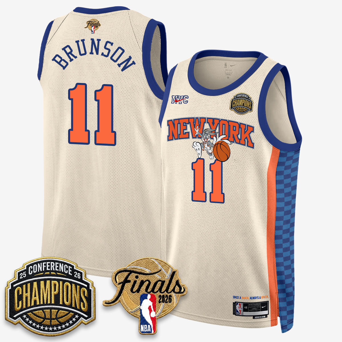 New York Knicks 2026 NBA Eastern Conference Champions x Looney Tunes Vapor Jersey V2- Stitched