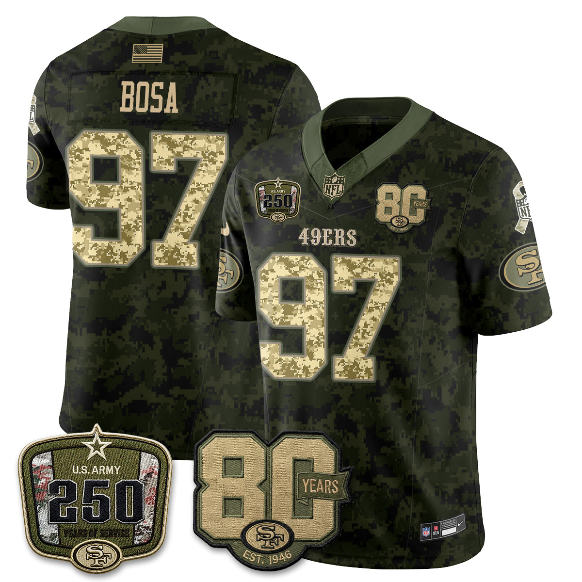 San Francisco 49ers 2026 Salute to Service Edition Vapor Jersey V2- Stitched-NQD