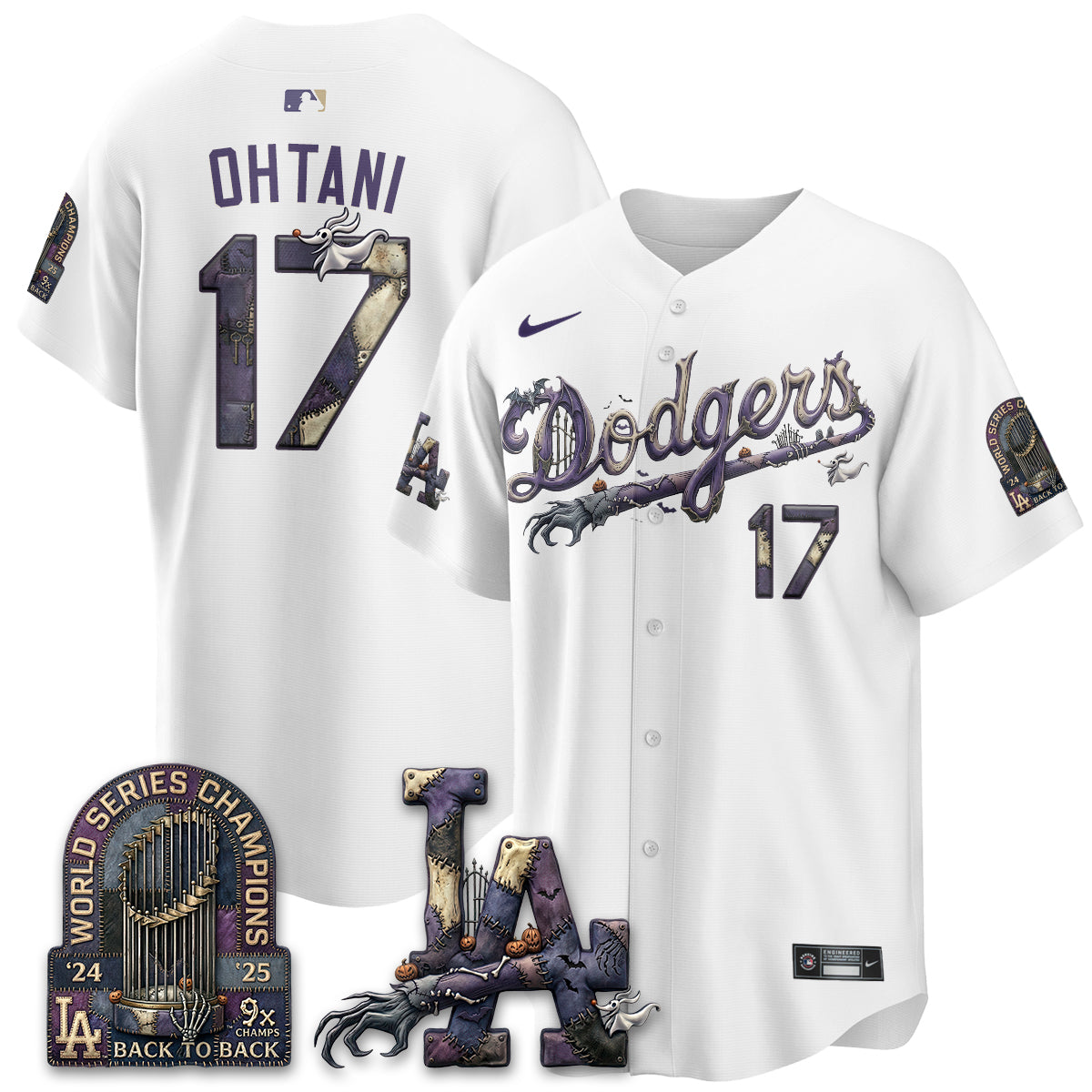 Los Angeles Dodgers Nightmare Edition Vapor Jersey - Stitched