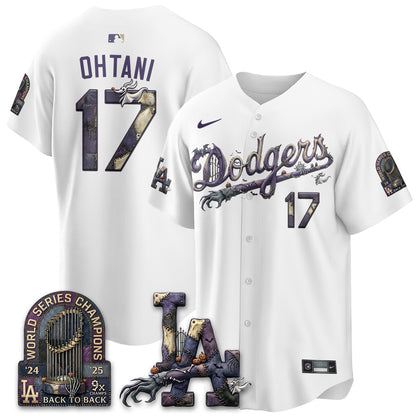 Los Angeles Dodgers Nightmare Edition Vapor Jersey - Stitched