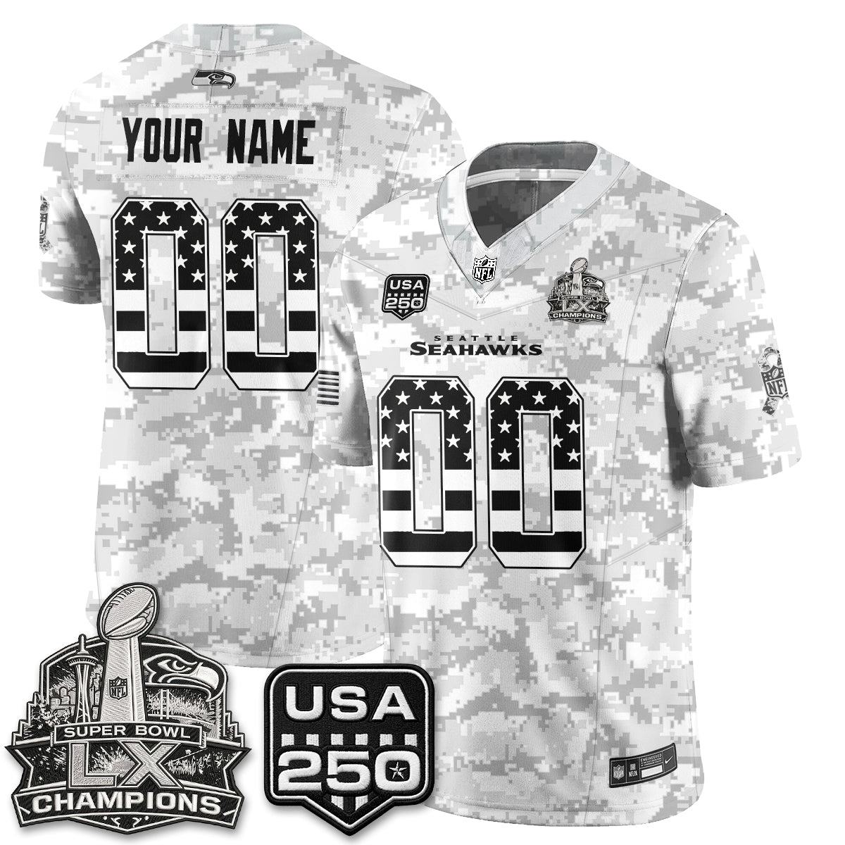 Seattle Seahawks 2026 Salute to Service Edition Vapor Custom Jersey - Stitched-NQD