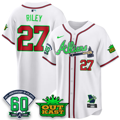 Atlanta Braves x Atliens Cool Base Galaxy Version Jersey - Stitched