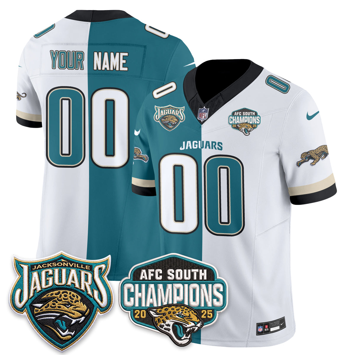 Jacksonville Jaguars Split Edition Vapor Custom Jersey - Stitched