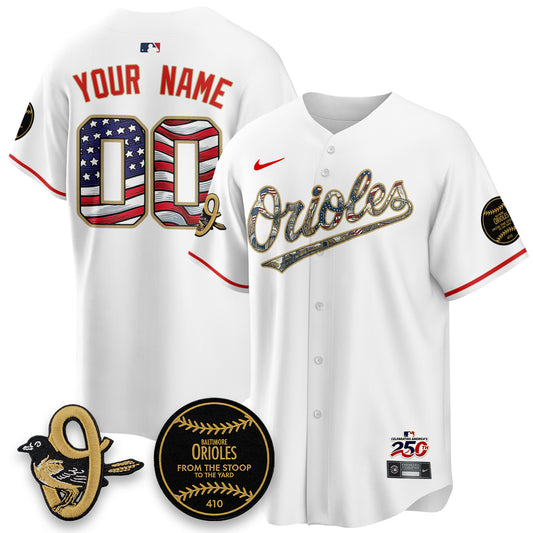 Baltimore Orioles 2026 Independence Day USA Vapor Limited Custom Jersey - Stitched