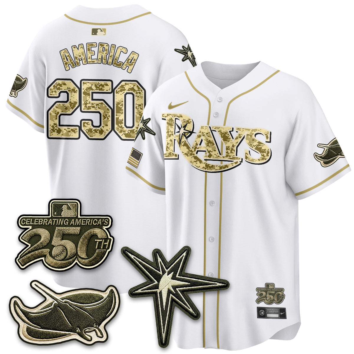 Tampa Bay Rays 2026 Armed Forces Day Jersey V2 - Stitched
