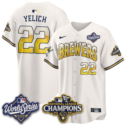 Milwaukee Brewers "Pitcher & Pint" WS26 & 2026 NL Champions Vapor Jersey - Stitched (V2)