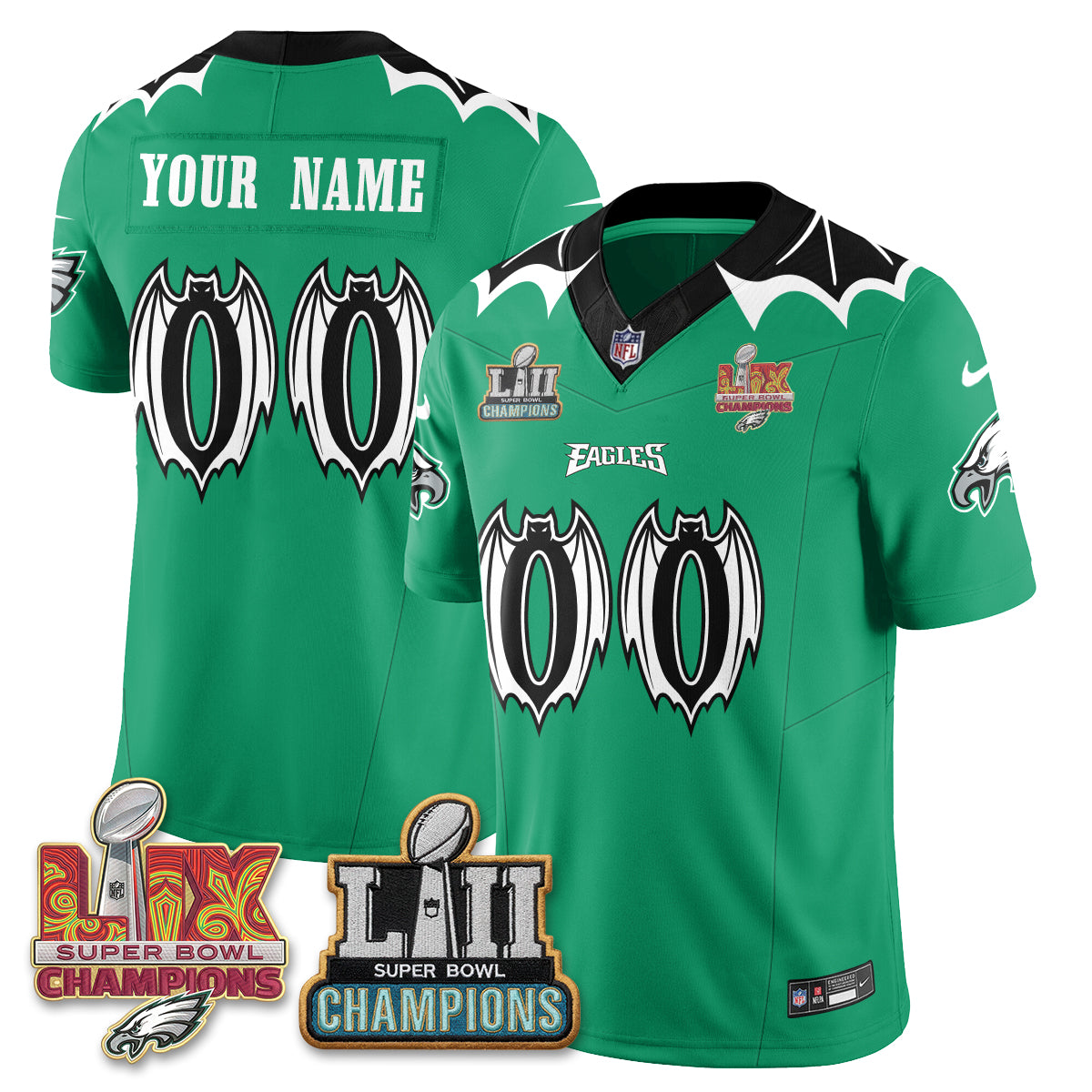 Philadelphia Eagles x Bat Edition Vapor Custom Jersey - Stitched-NQD